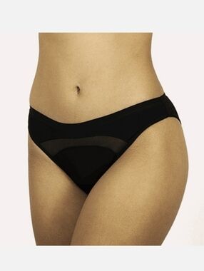 saalt wear Anthracite Black Mesh Bikini Period Panties, Size XS ~ NWT